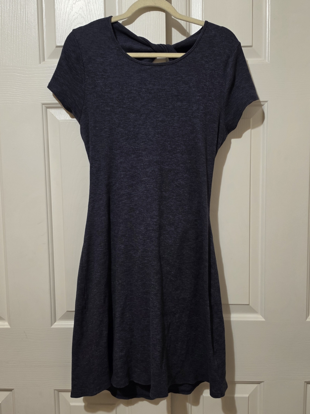NWT Anthropologie T.LA Twisted Open Back Shirt Dress Heathered Navy Sz XL